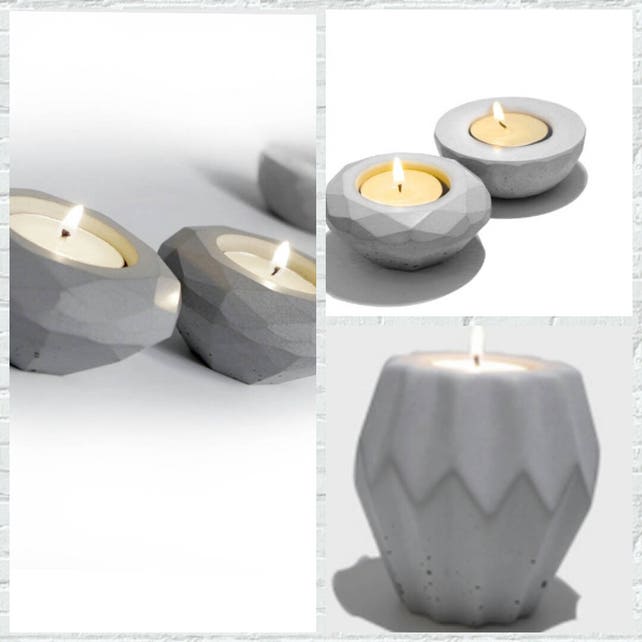 Cement Candlestick mold silicone molds Concrete candle holder Etsy