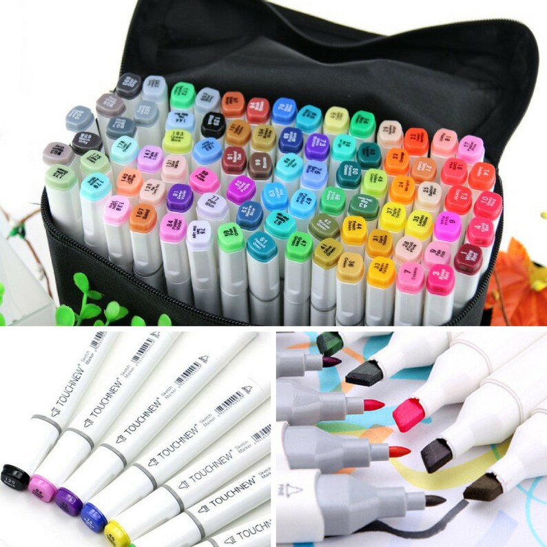 168 Colors Set Artist Dual Head Sketch Markers Set School Drawing Sketch Twin Marker Pen Design Broad Fine Points Touchnew Copic Alternative