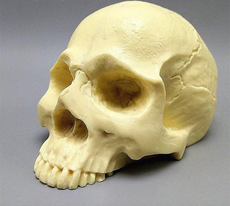 Silicone Mold Human Skull Head Halloween Cake Decorating Tools DIY Skull Candle Chocolate Gypsum Silicone Mold