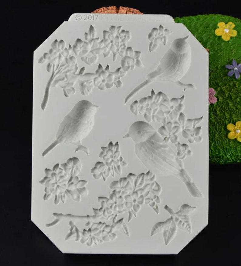 5 Birds Silicone Fondant Mold Cake Sugarcraft Decorating Chocolate Mould UK