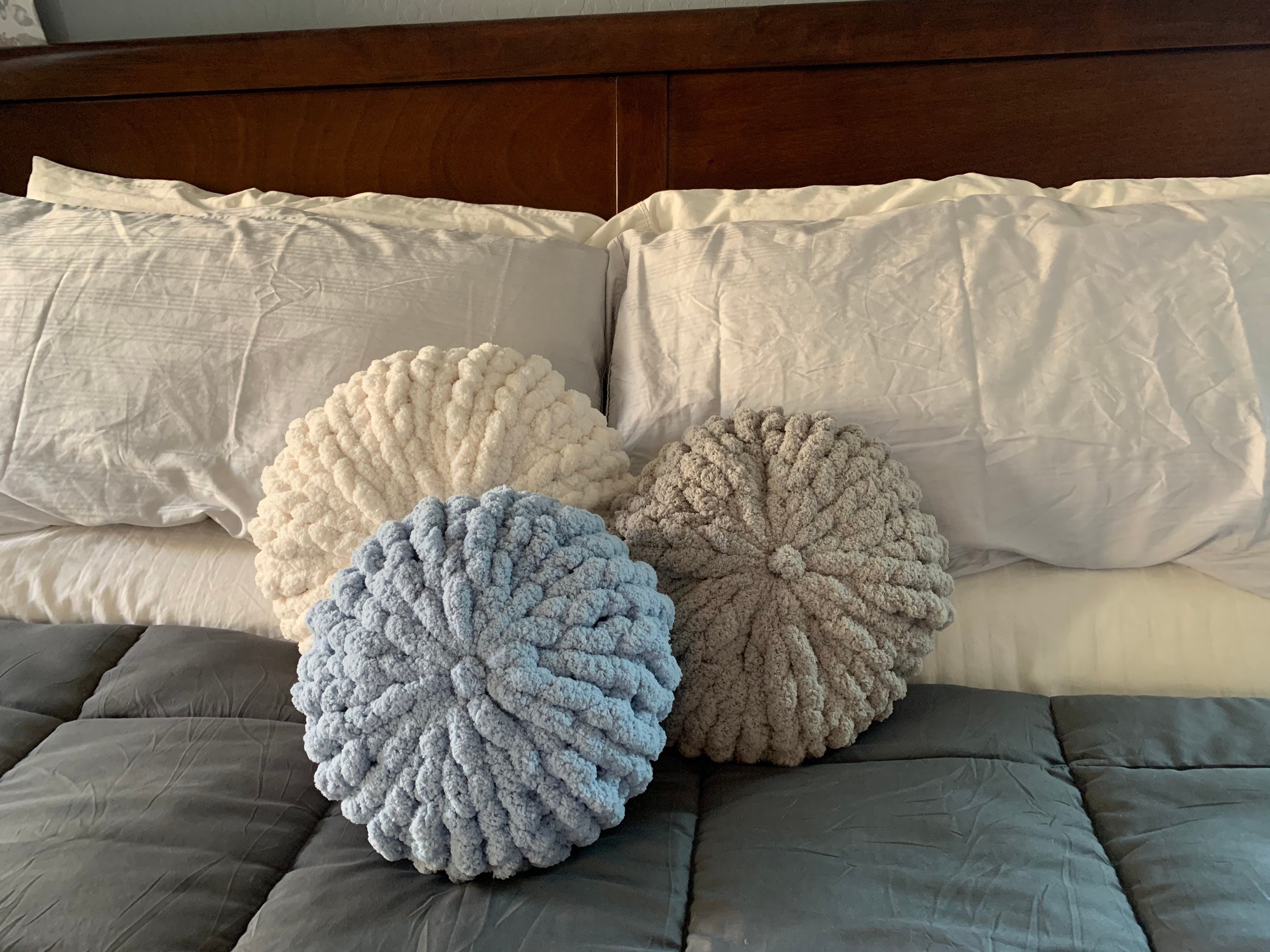 Chunky Knit Round Pillow Etsy