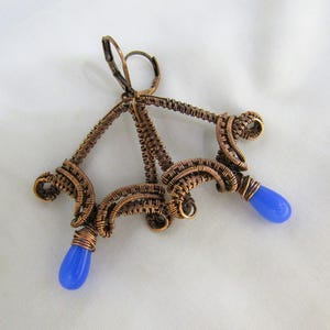 Artisan Wire Wrapped Copper Earrings, Wire Sculpted, Wire Wrapped Earrings, Womens Earrings, Copper Earrings, Gift for Her