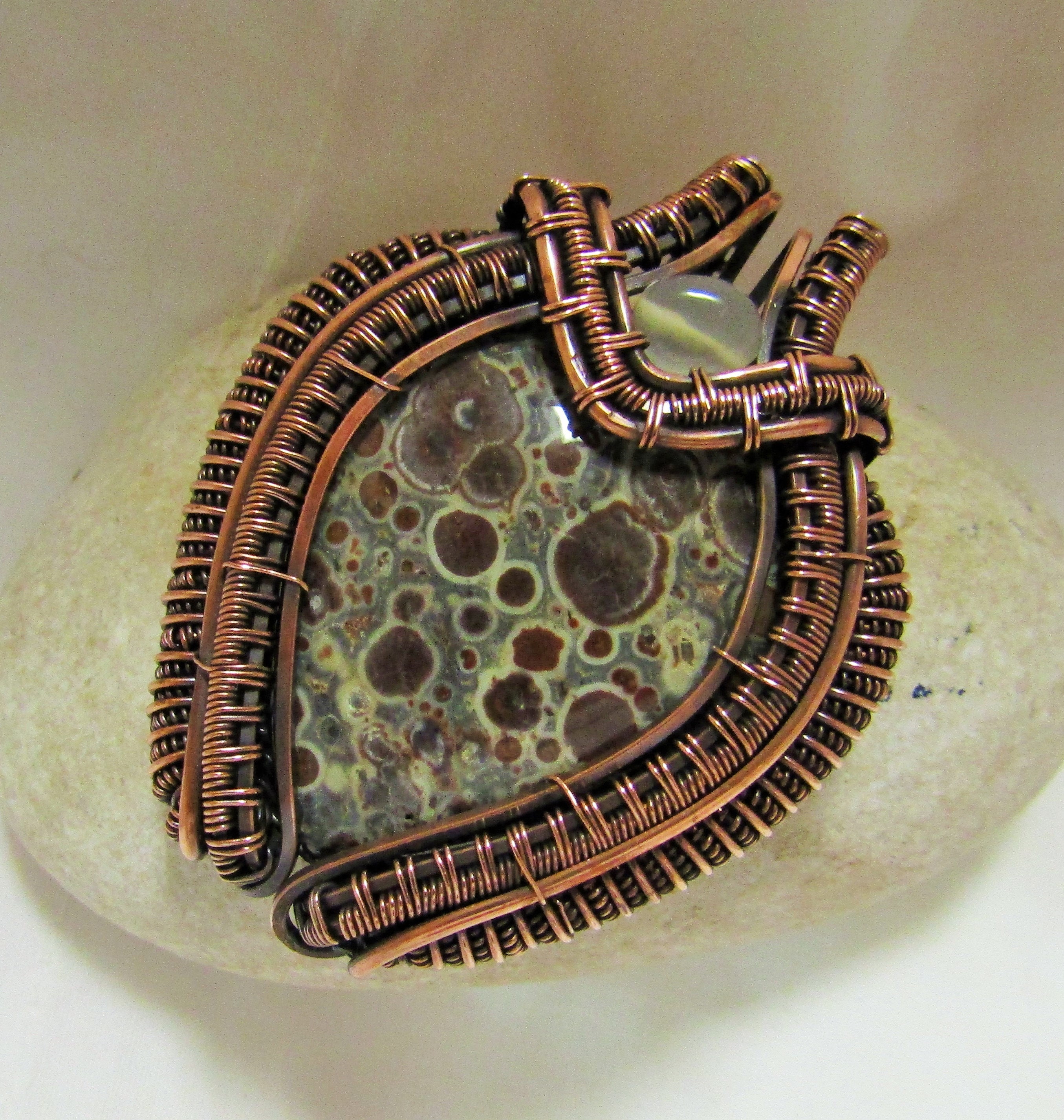 Asteroid Jasper in Copper Pendant, Wire Wrapped Pendant, Wire Wrapped Jewelry, Heady Wrapped Pendant, Copper Jewelry, Gift for Her