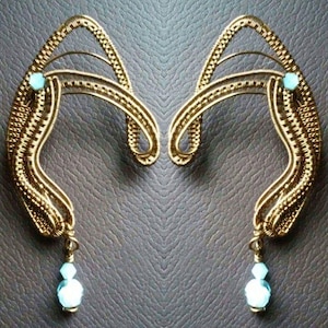 Wire Wrapped Elf Ears, Wire Wrapped Ear Cuffs, Wire Wrapped Jewelry, Fantasy Jewelry, Cosplay Jewelry, Made to Order