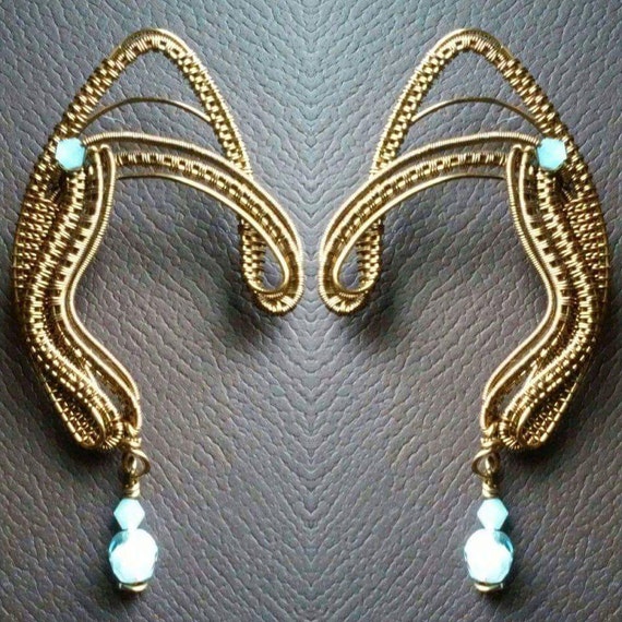 Wire Wrapped Elf Ears, Wire Wrapped Ear Cuffs, Wire Wrapped Jewelry, Fantasy Jewelry, Cosplay Jewelry, Made to Order