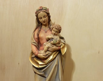 Holzoptik handbemalen Madonna Immaculata Höhe 12cm