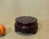 Vintage Chinese Rosewood Display Stand Round 5.25 Inches Diameter