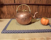 Vintage Chinese Copper Brass Engraved Tea Pot Tea Kettle