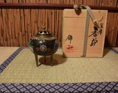Antiques Japanese Bronze Cloisonne Incense Burner Koro Meiji Period