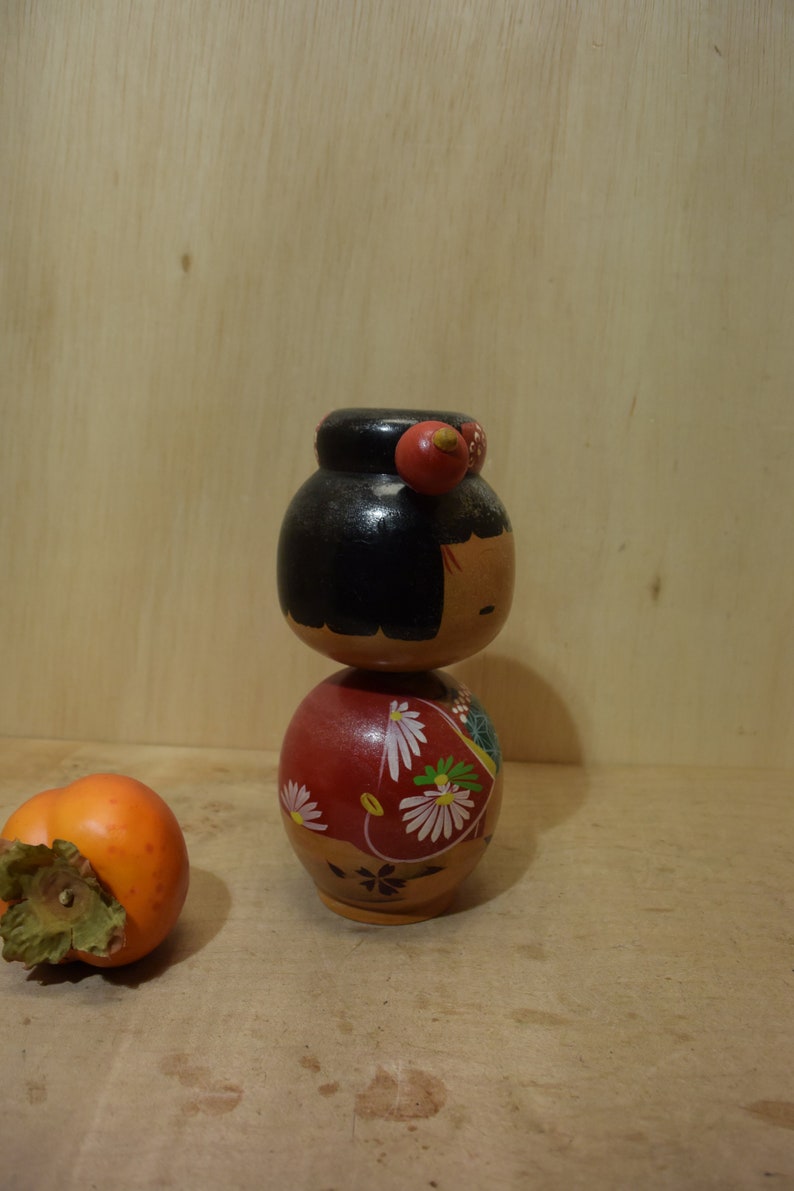 Vintage Japanese Bobble Head Kokeshi Doll 8 Inches Tall Etsy