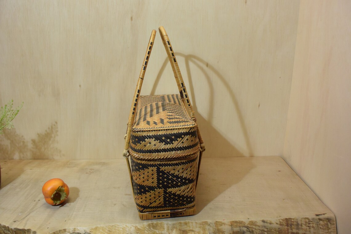 Antique Tiruray Tribe Palawan Island Bamboo River Cane Basket Etsy