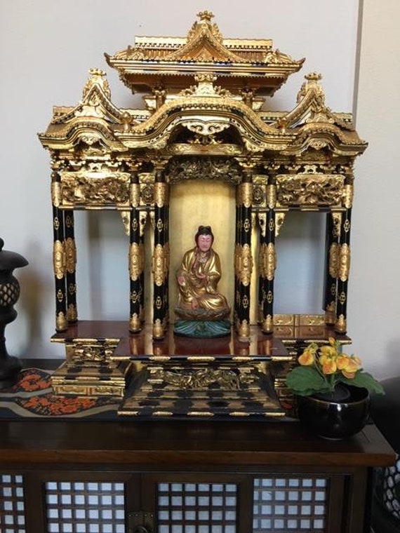 Antique Japanese Lacquer Japanese Buddhist Shrine Inner Etsy