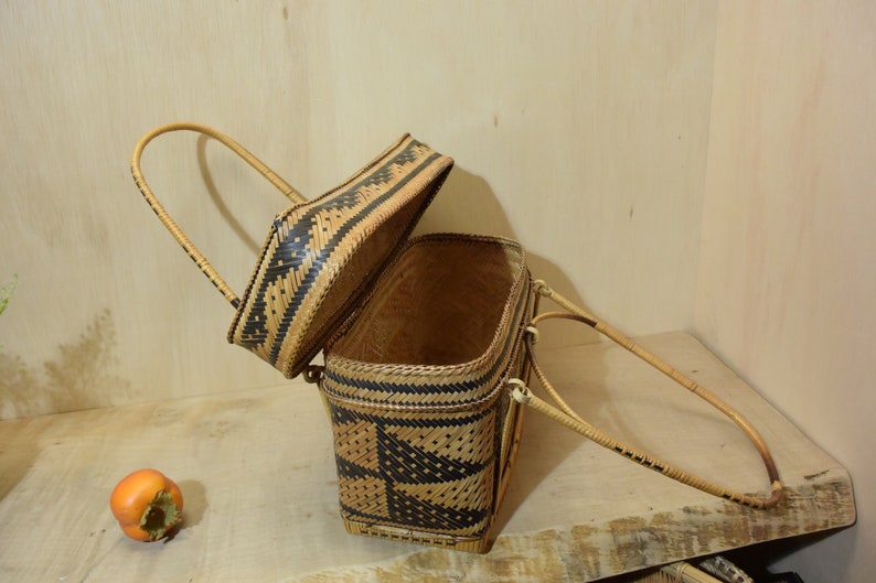 Antique Tiruray Tribe Palawan Island Bamboo River Cane Basket Etsy