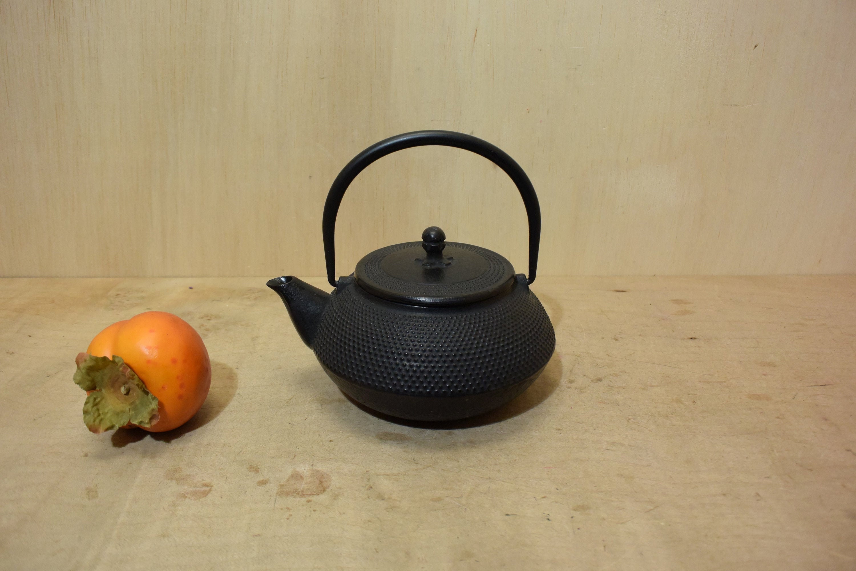Vintage Japanese Tetsubin Cast Iron Teapot Black Etsy