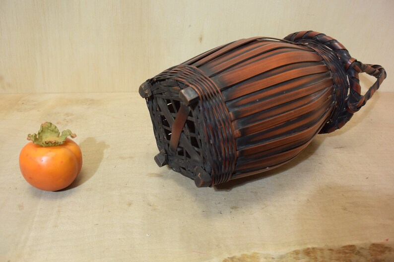 Antique Japanese Ikebana Bamboo Basket Flower Arrangement Etsy