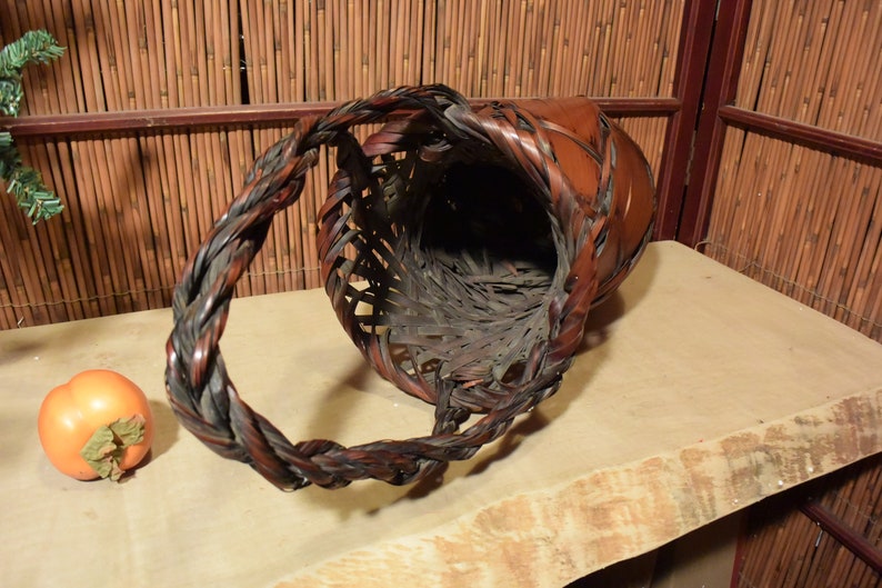 Antiques Japanese Ikebana Bamboo Basket Flower Arrangement Etsy