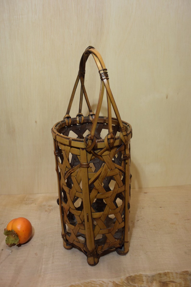 Antiques Japanese Ikebana Bamboo Basket Flower Arrangement Etsy