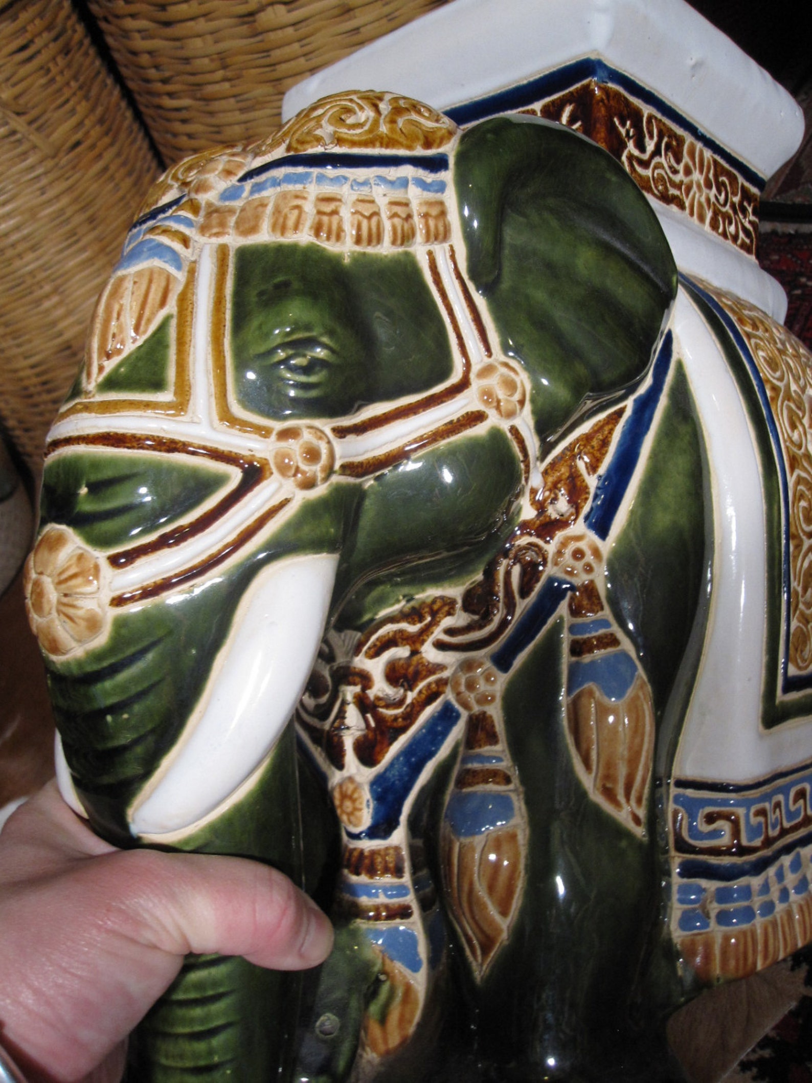 Vintage Vietnamese Ceramic Elephant Stool / Plant Stand / Etsy