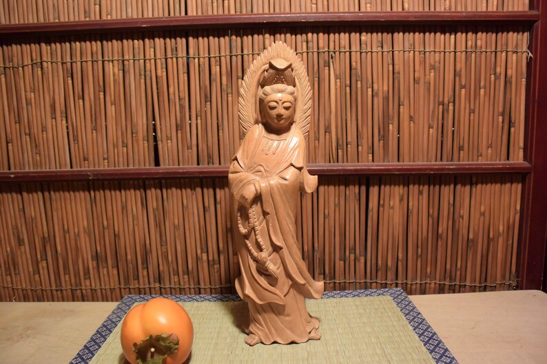 Japanese boxwood carved fox priest netsuke statue Japanese boxwood carved fox priest netsuke statue