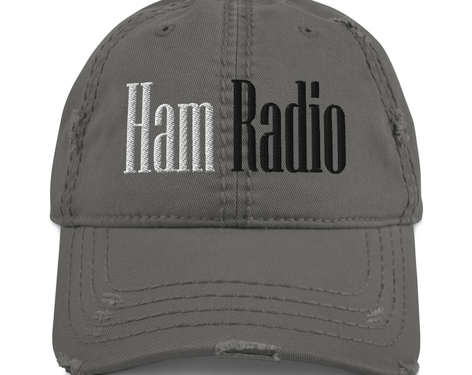 Ham Radio Hat B&W Distressed