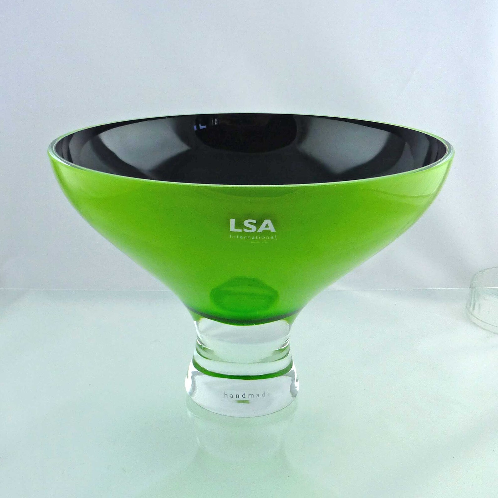 Modern Handmade LSA Green Brown Cased Glass Bowl on Single Foot Etsy