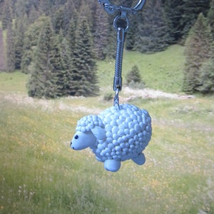 Petit mouton nuage...porte-clés! Cartable sac collection cadeau fille garço, étudiant fête père mère... Porcelaine froide nature champêtre