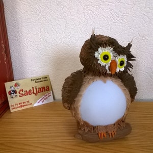 OWL LED NIGHT LIGHT Cold Porcelain Owl Christmas Mood Lamp Children&#39;s Room Birth Gift Birthday Nature Night Bird