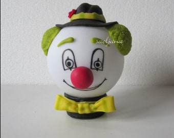 Nightlight : Funny face clown! Cold porcelain. Led.