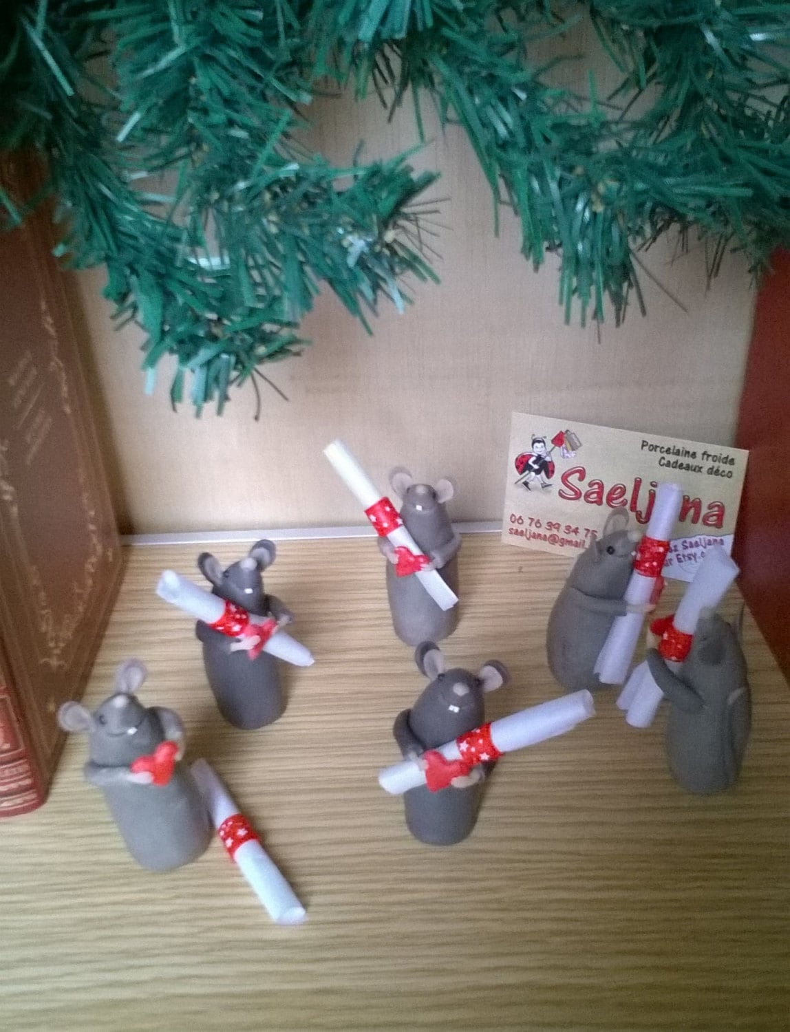 Petite Souris Apporte Un Message...de Tout Son Cœur Porcelaine Froide Saeljana, à Personnaliser Cade