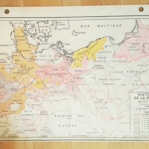 Vintage French School Map of Historical Prussia, for Germany Wall Decor image 2