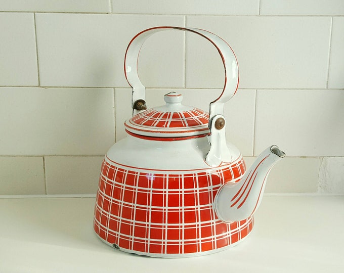 Vintage Teapot Red Teapot French Teapot French Vintage Etsy