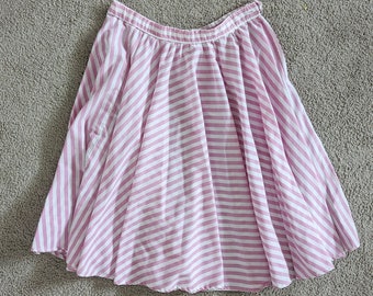 The Cutest 1980s Pink and White Striped Vintage Skirt