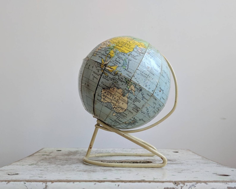 French Vintage Midcentury Globe, Perfect for Stylish Shelfies