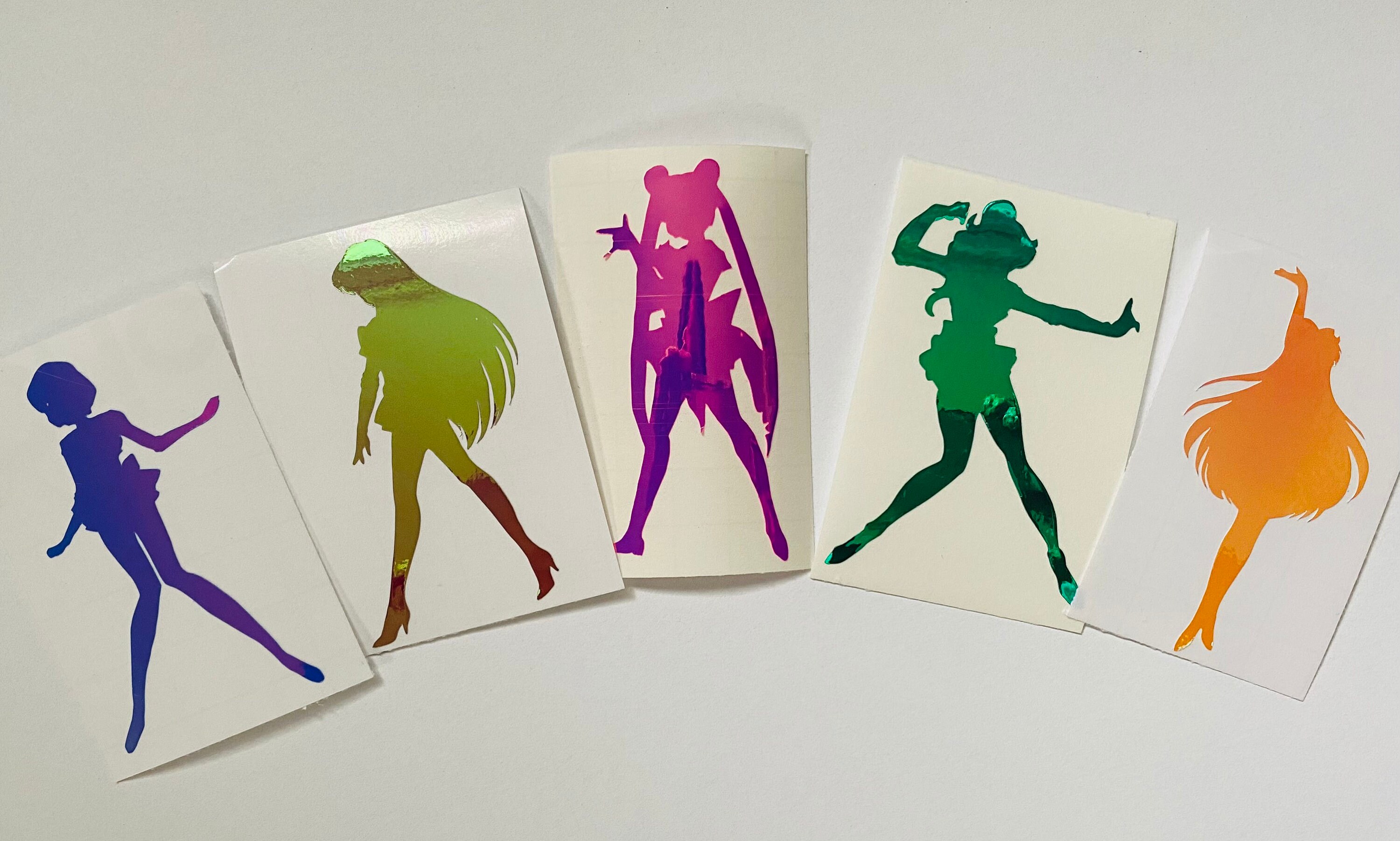 Sailor Moon &amp; sailor scouts silhouette labels stickers | Etsy