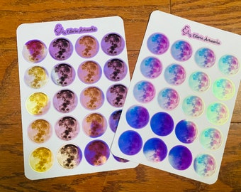 Iriserende stickers volle maan