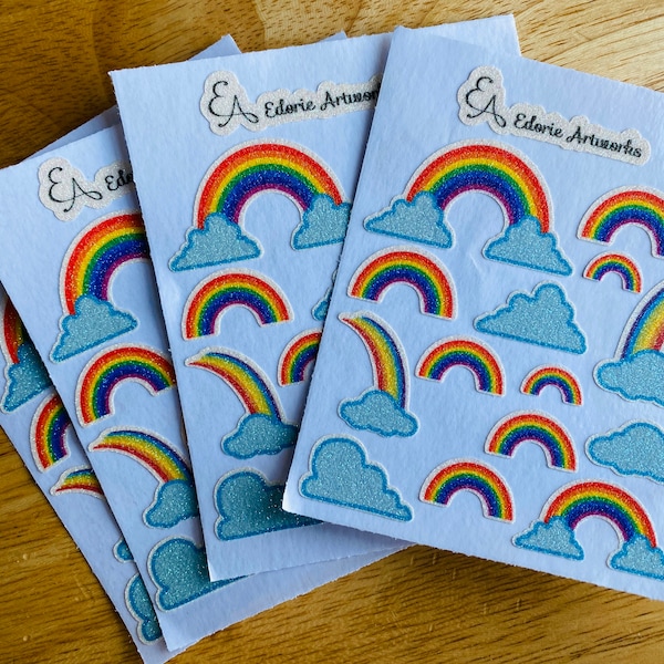 Glitter Rainbow Stickers