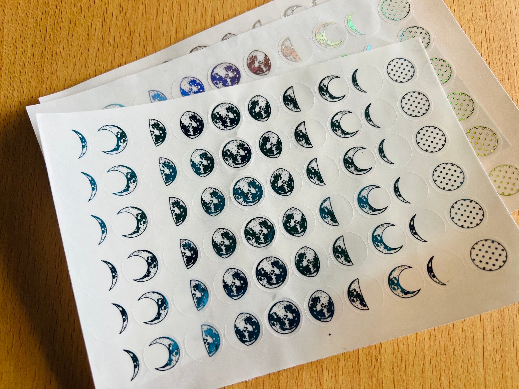 Foiled Moon Phase Stickers: Handmade Planner Stickers - Etsy