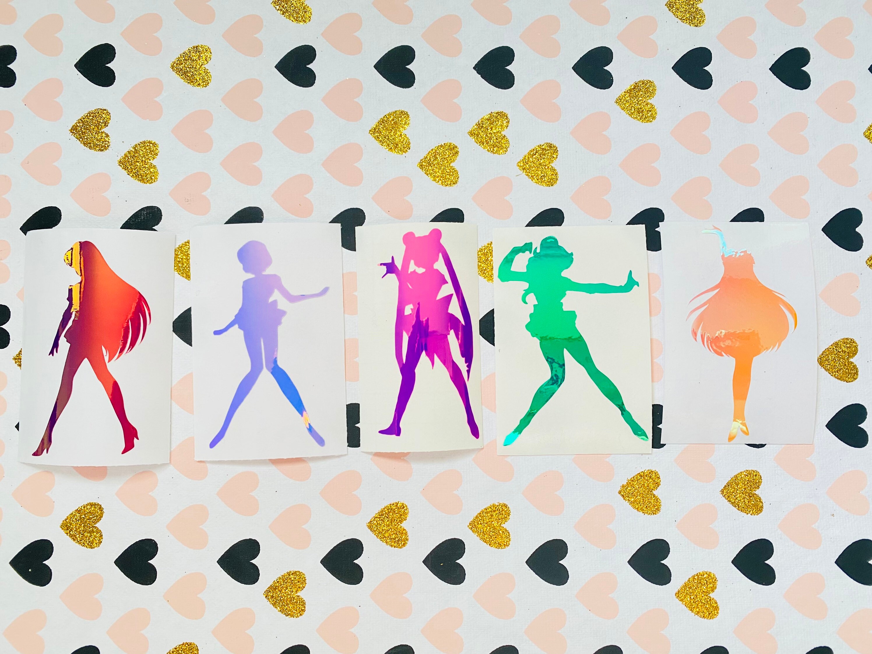 Sailor Moon &amp; Sailor Scouts Silhouette Labels Stickers - Etsy Canada