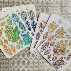 Foiled holographic clear crystal stickers