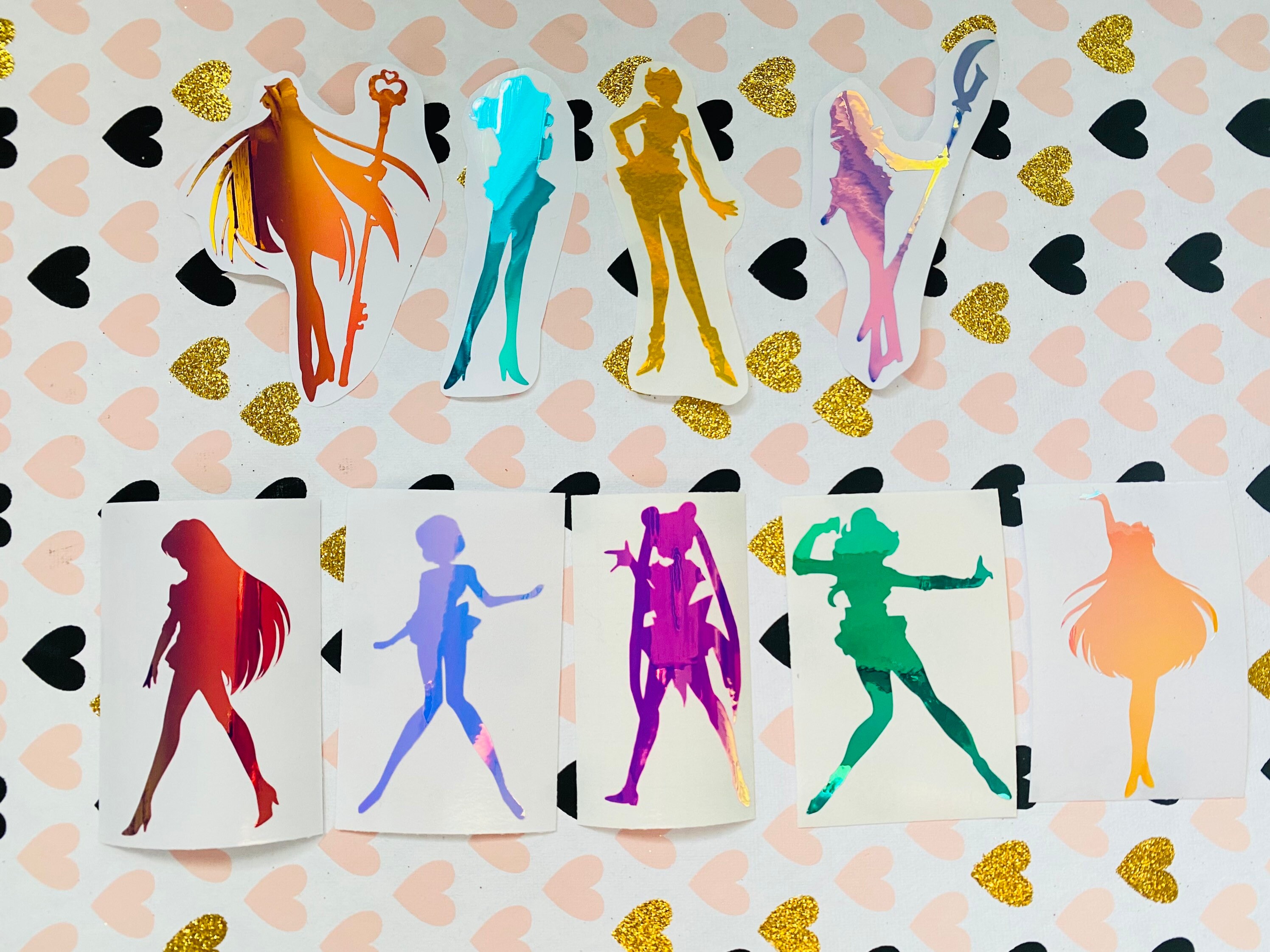 Sailor Moon &amp; Sailor Scouts Silhouette Labels Stickers | Etsy Canada