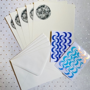 Full Moon on white Stationary