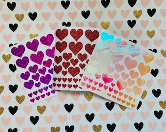 Hartvormige glitter en holografische stickers