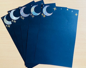 Foiled Crescent Moon Stationary Set