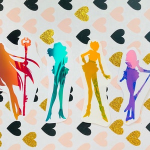 Sailor Moon &amp; Sailor Scouts Silhouette Labels Stickers - Etsy Canada