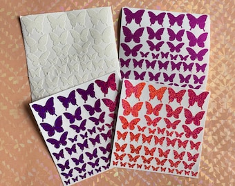 Gitter, glinstering, holografisch silhouet vlinderstickers