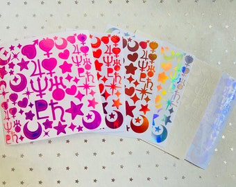 Stickers magisch meisjessymbool: sterren, harten, Romeinse en Griekse goden