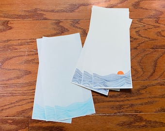 Blue Embossed Waves Stationary