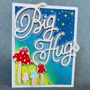 Magical mushrooms blank greeting card, just because, friendship card