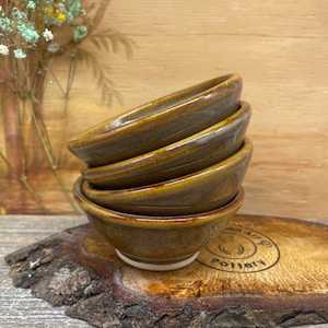 Handmade dipping bowls Set of 4 small dipping bowls - ready to ship - Soy sauce dishes - soy sauce bowls - Small Ceramic Dipping Dishes