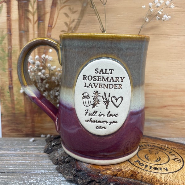 Practical Magic - Ready to ship - 16oz  Handmade "Salt Rosemary Lavender” pottery mug, custom mug,